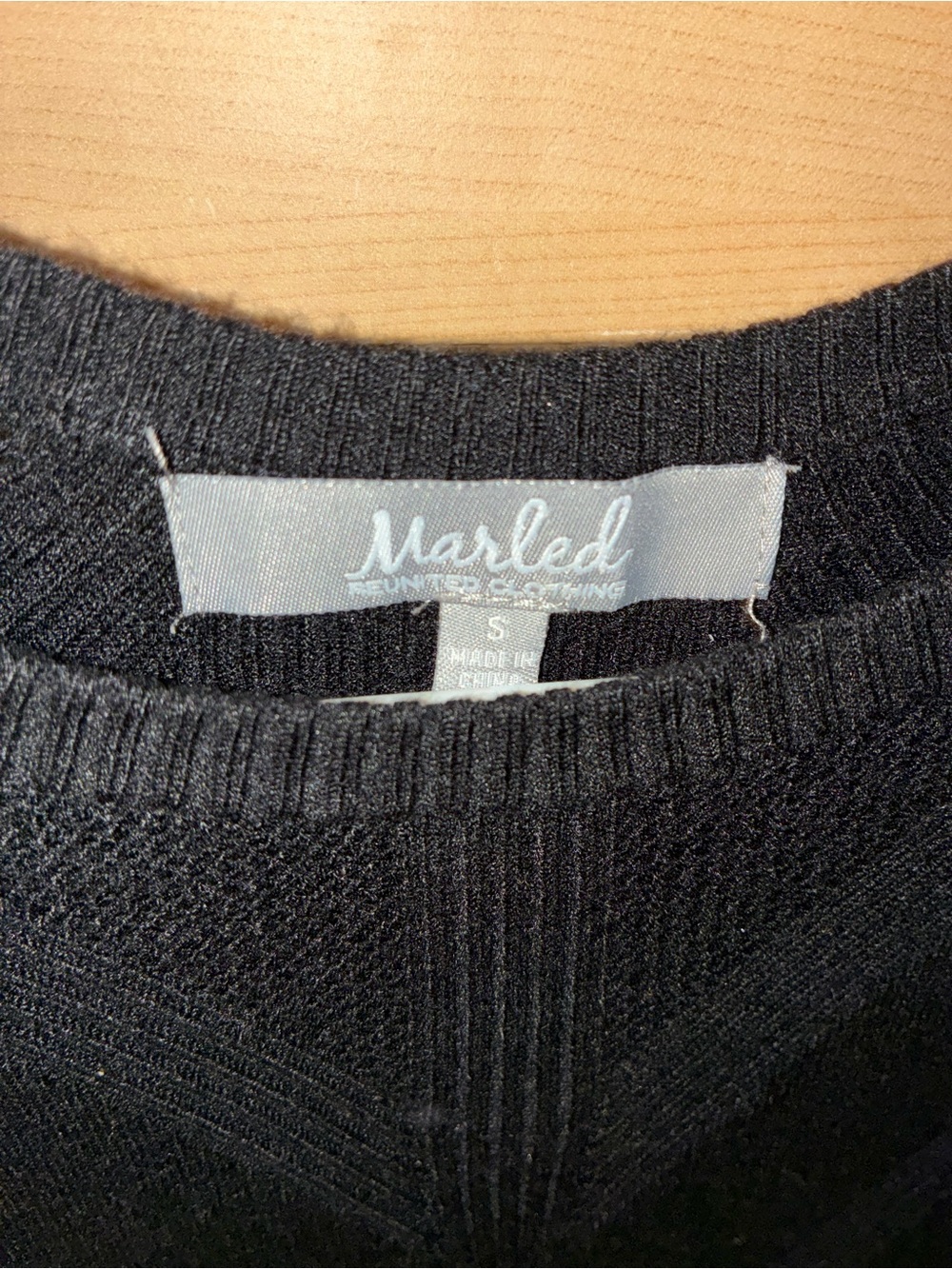 Marled Black Knit Ruffle-Shoulder Sweater - Picture 2 of 2